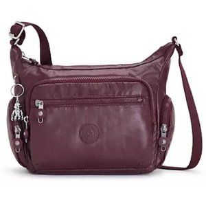 Kipling - Gabbie Small Burgundy Metallic Crossbody Bag